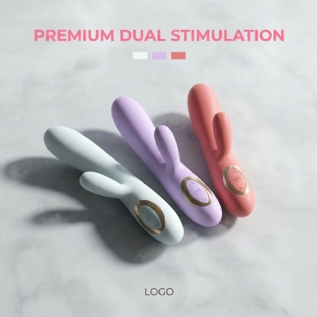 Custom Rabbit Dual-Area Vibrating Massager 10 Speeds