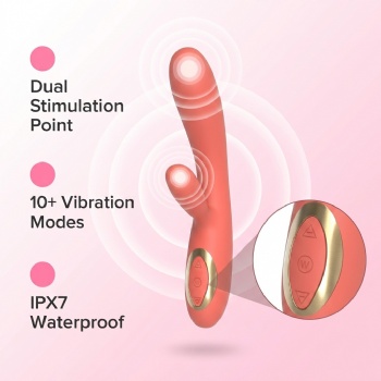 Custom Rabbit Dual-Area Vibrating Massager 10 Speeds